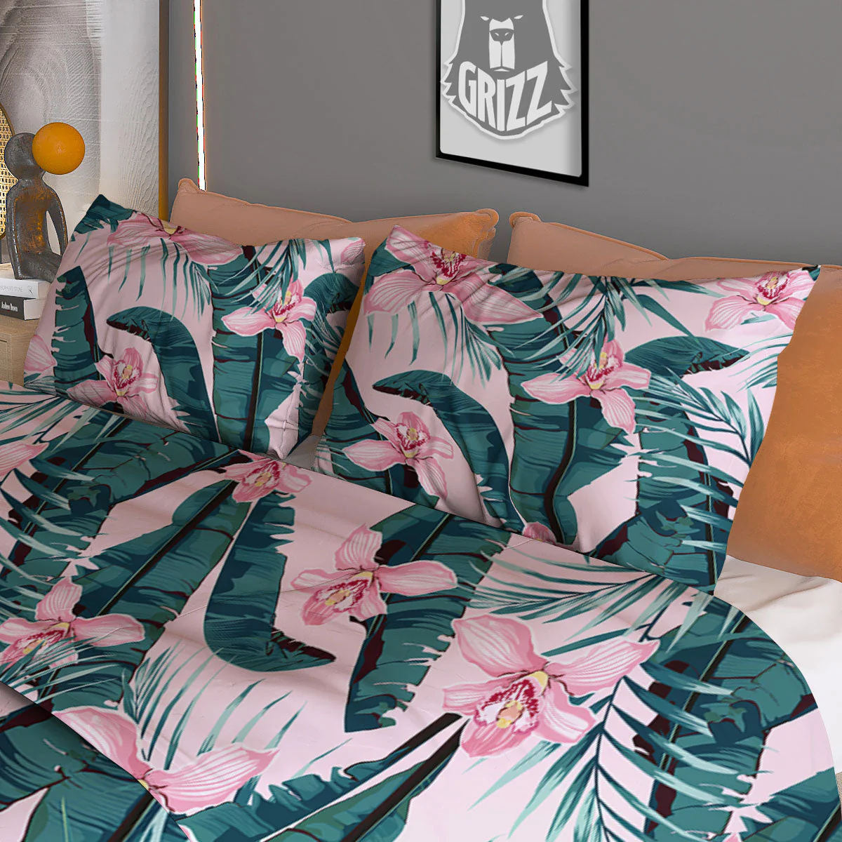 Tropical Pink Hawaiian Print Pattern Duvet Cover Bedding Set - Image 3