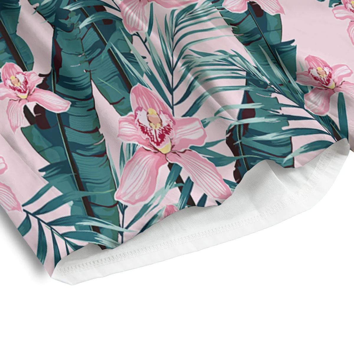 Tropical Pink Hawaiian Print Pattern Men's Athletic Shorts - Image 4