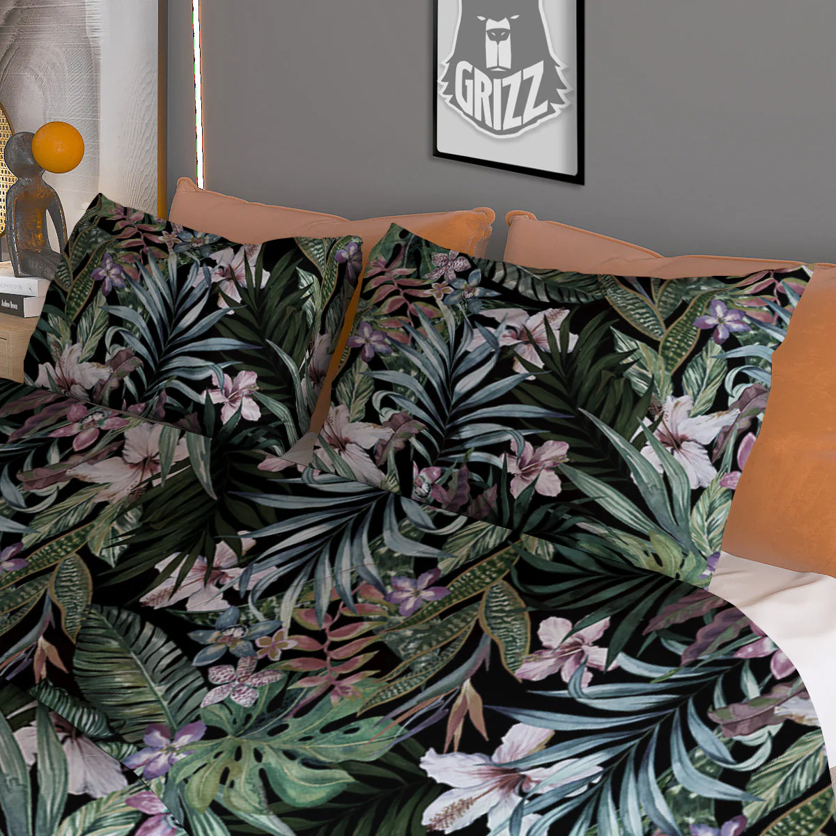 Tropical Vintage Floral Print Pattern Duvet Cover Bedding Set - Image 3