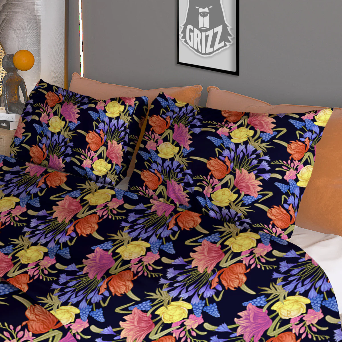 Tulip Colorful Print Pattern Duvet Cover Bedding Set - Image 3