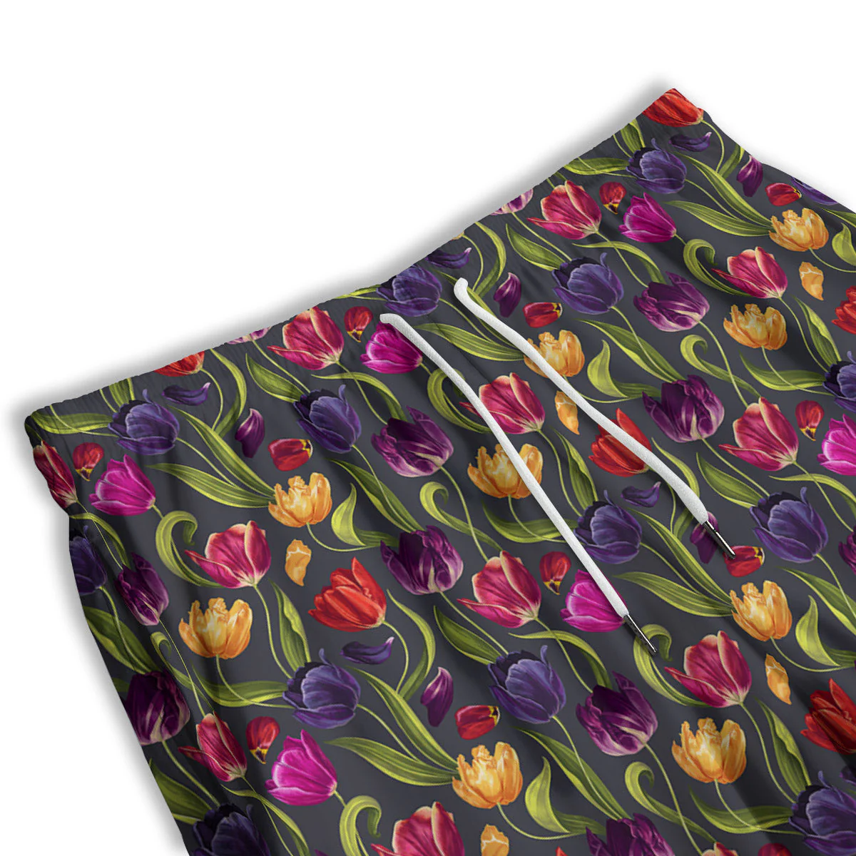 Tulip Colorful Watercolor Print Pattern Men's Athletic Shorts - Image 3