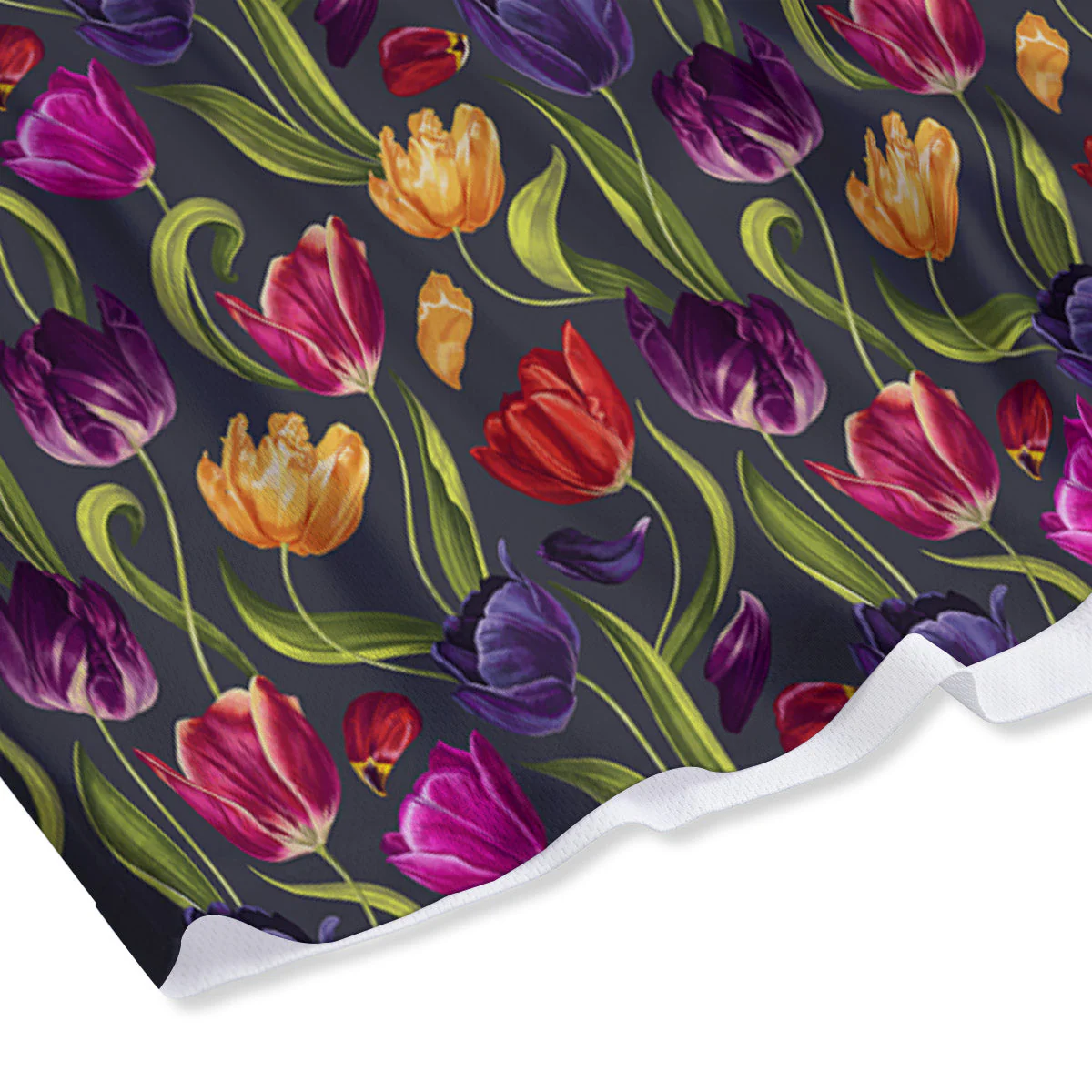 Tulip Colorful Watercolor Print Pattern Mesh Shorts - Image 4