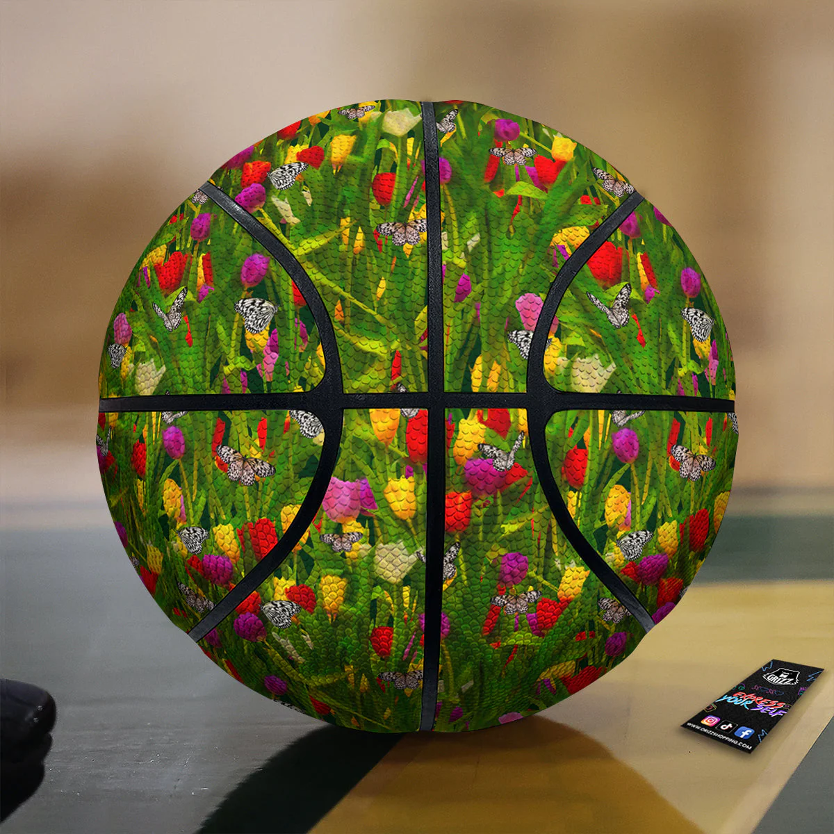 Tulip Field Print Pattern Basketball