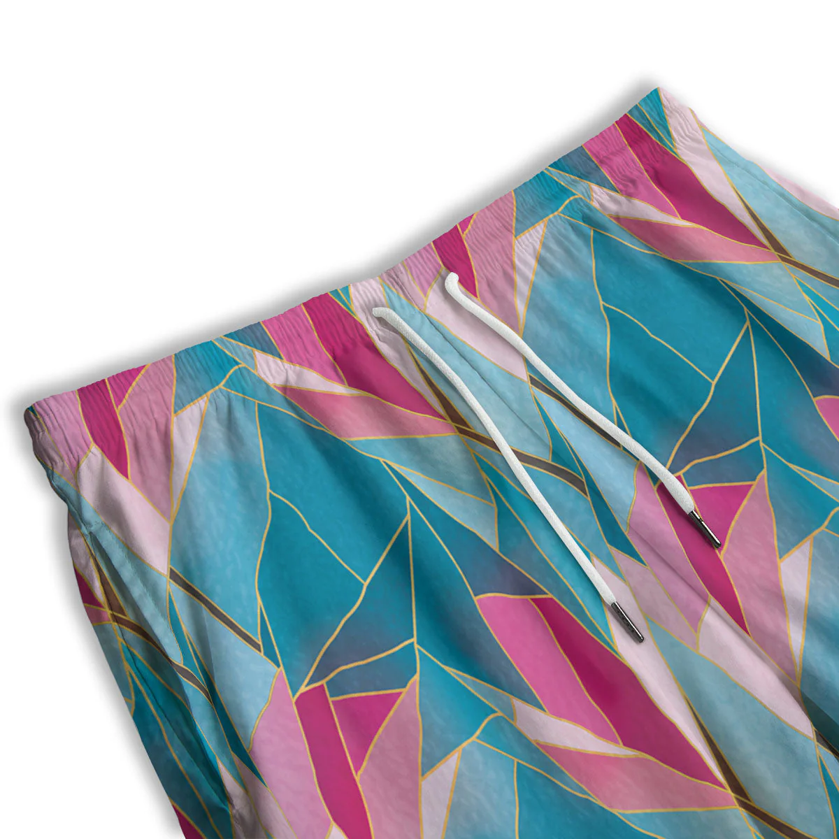 Tulip Polygon Print Pattern Men's Athletic Shorts - Image 3