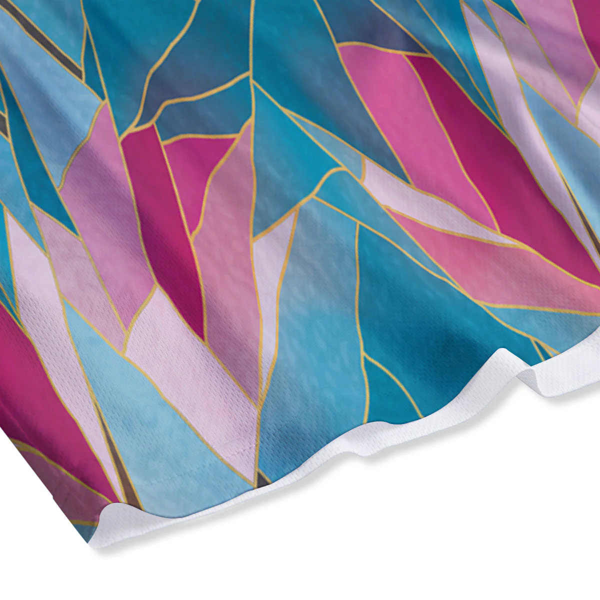 Tulip Polygon Print Pattern Mesh Shorts - Image 4