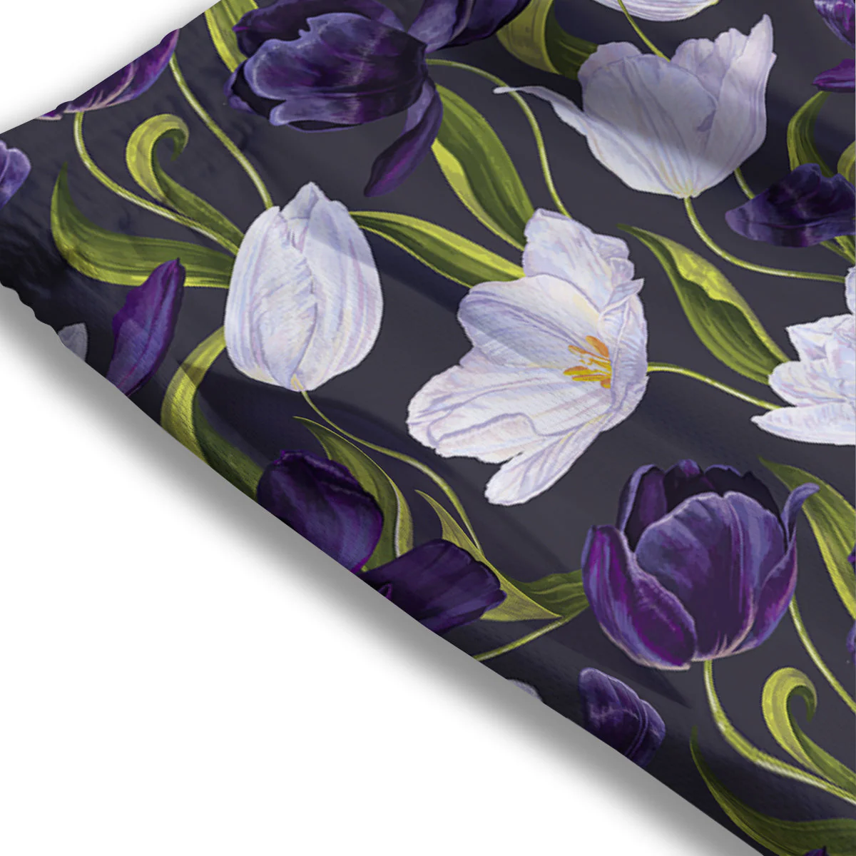 Tulip Purple And White Print Pattern Mesh Shorts - Image 3