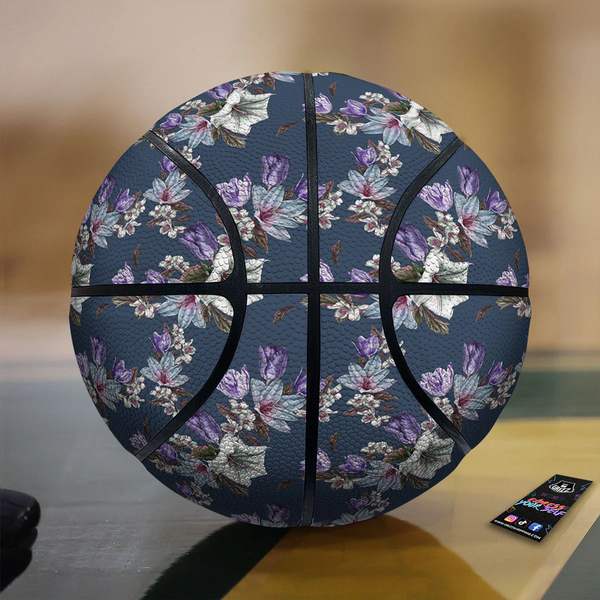 Tulip Purple Watercolor Print Pattern Basketball