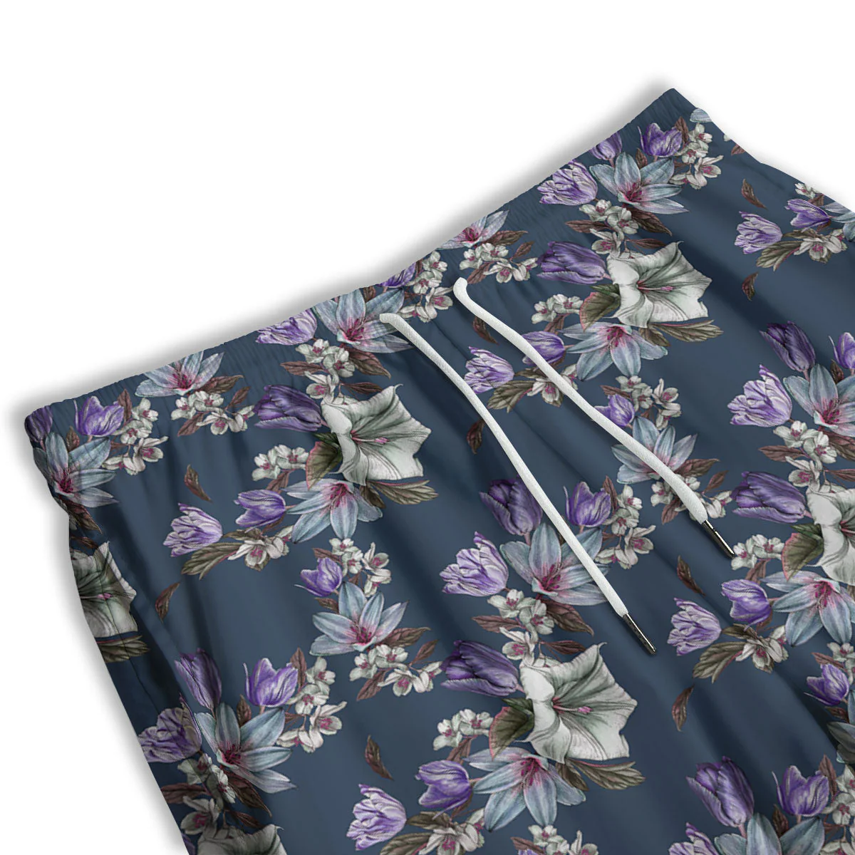 Tulip Purple Watercolor Print Pattern Men's Athletic Shorts - Image 3