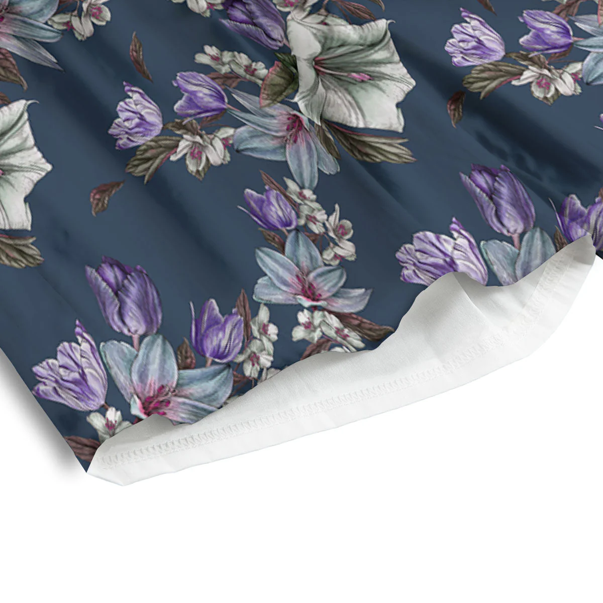 Tulip Purple Watercolor Print Pattern Men's Athletic Shorts - Image 4