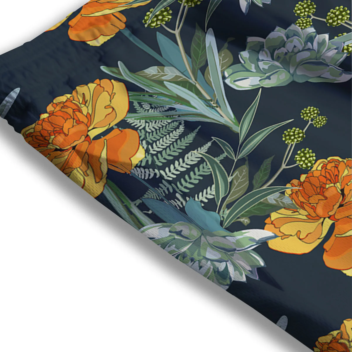 Tulip Spring Yellow Print Pattern Mesh Shorts - Image 3