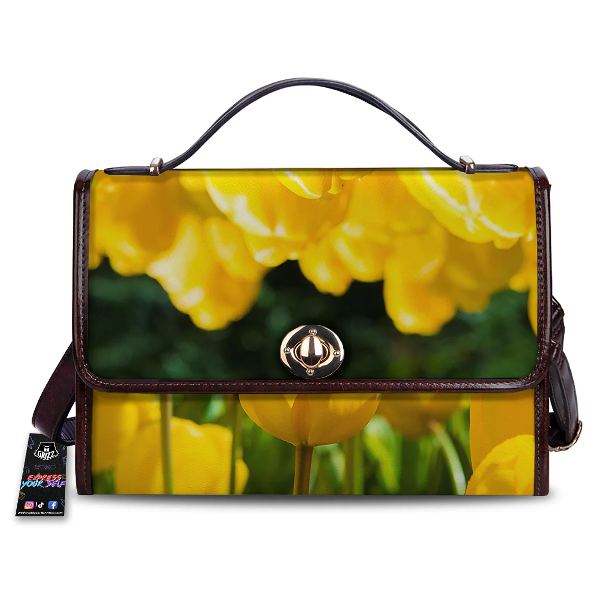Tulip Yellow Print Women's Satchel Bag