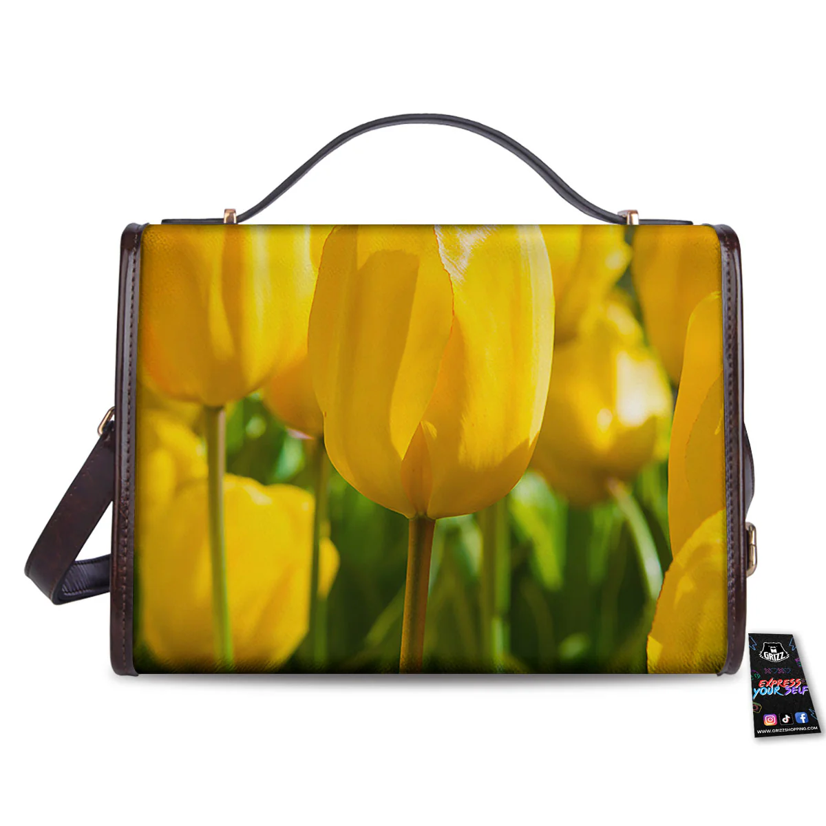 Tulip Yellow Print Women's Satchel Bag - Image 2