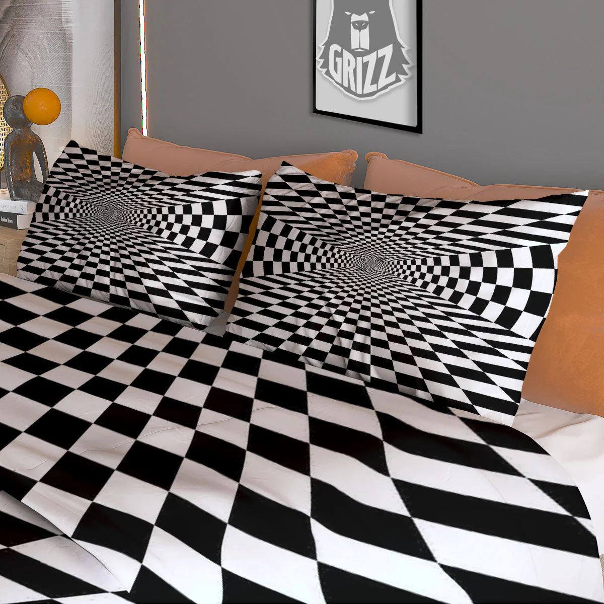 Tunnel Illusion White And Black Print Duvet Cover Bedding Set - Image 3