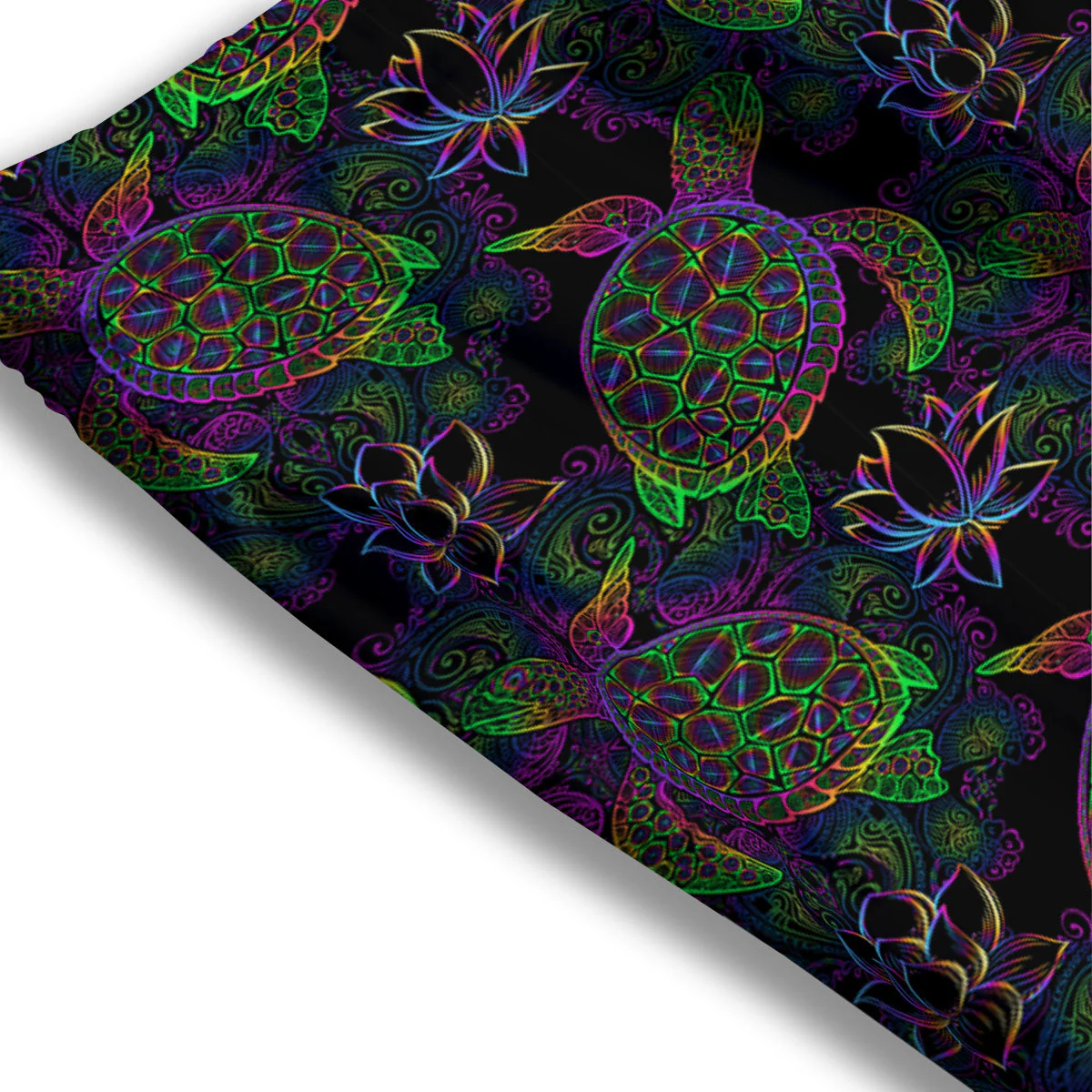 Turtle Sea Psychedelic Print Pattern Mesh Shorts - Image 3
