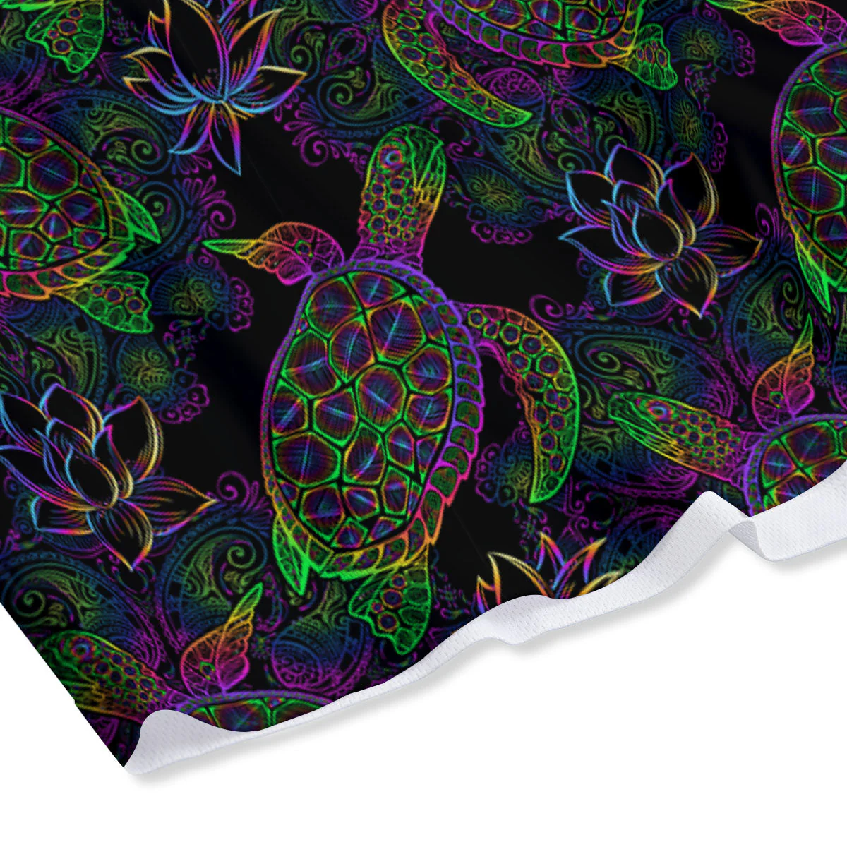 Turtle Sea Psychedelic Print Pattern Mesh Shorts - Image 4