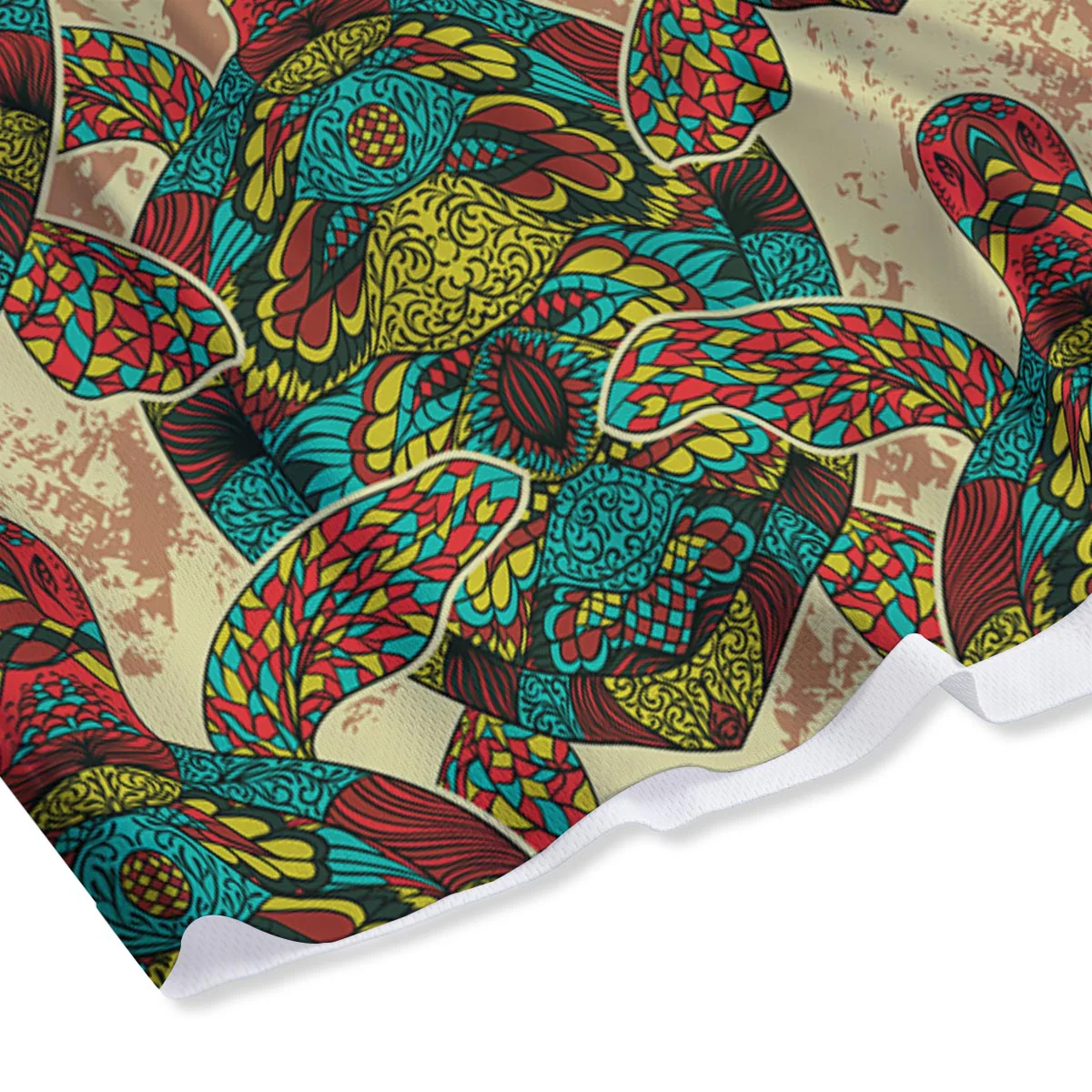 Turtle Tribal Sea Print Pattern Mesh Shorts - Image 4