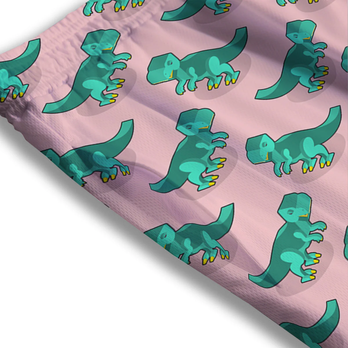 Tyrannosaurus Isometric Print Pattern Mesh Shorts - Image 3