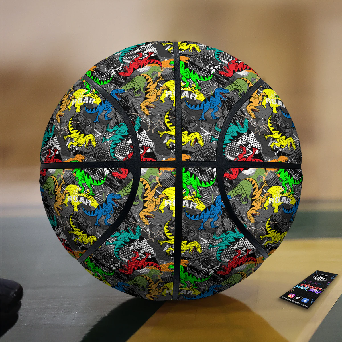 Tyrannosaurus Rex Colorful Print Basketball