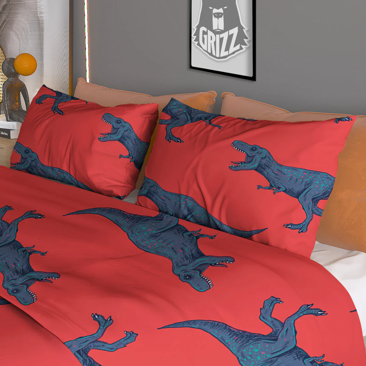Tyrannosaurus Rex Print Pattern Duvet Cover Bedding Set - Image 3
