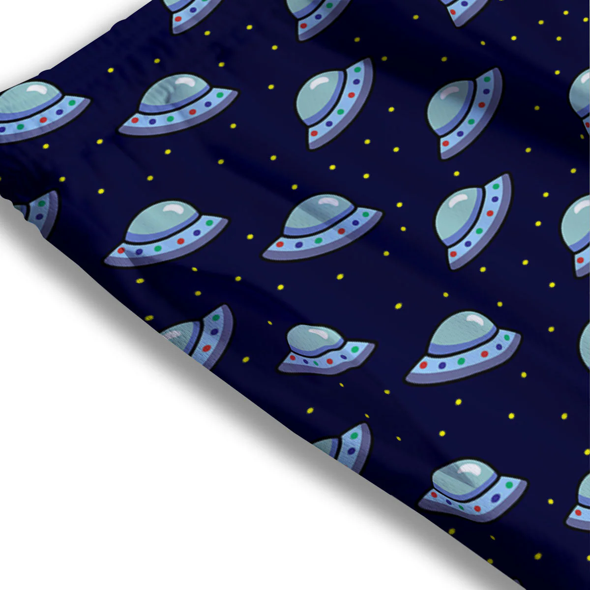 UFO Galaxy Print Pattern Mesh Shorts - Image 3