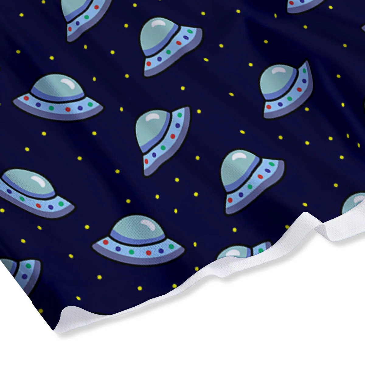 UFO Galaxy Print Pattern Mesh Shorts - Image 4
