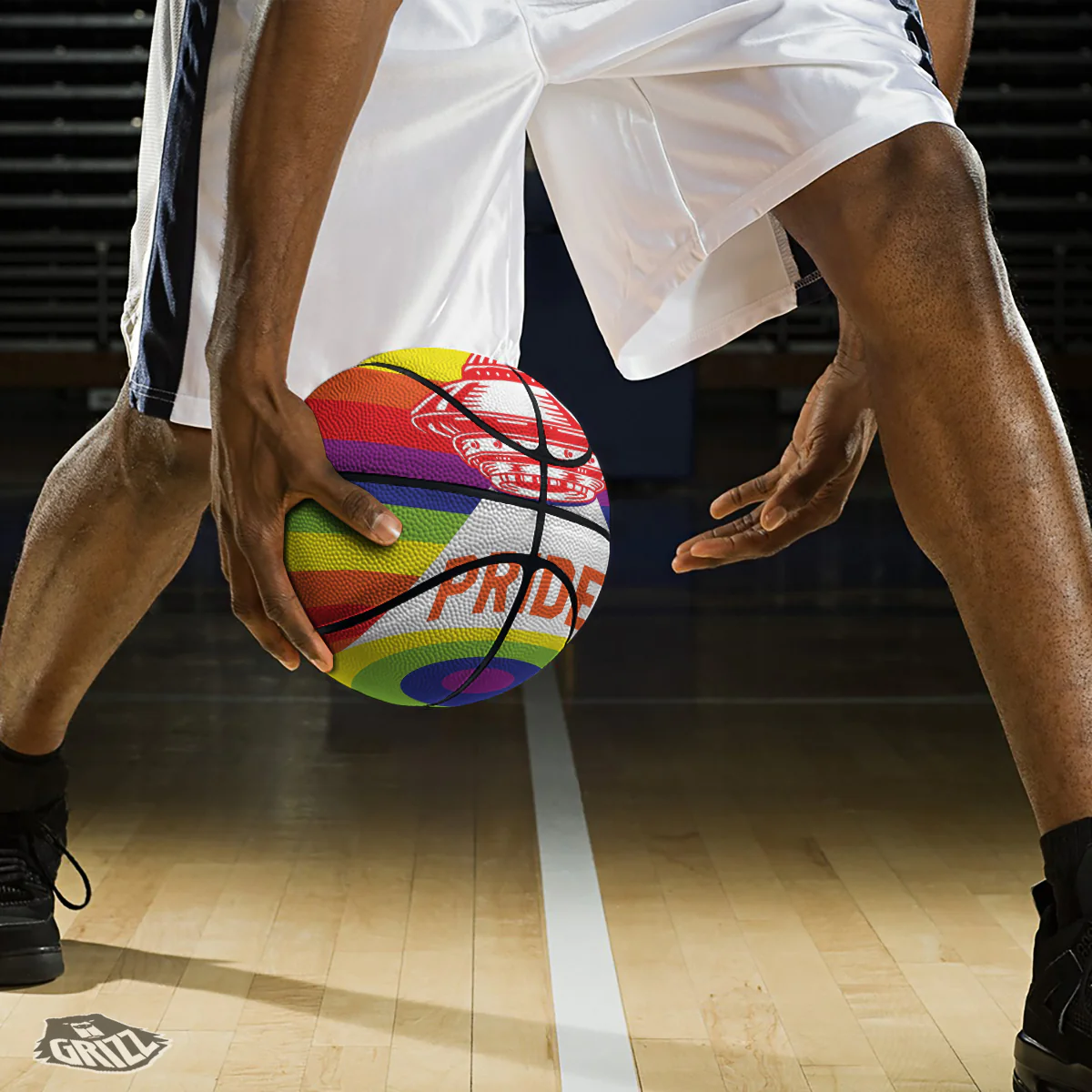 UFO LGBT Pride Rainbow Print Basketball - Image 3