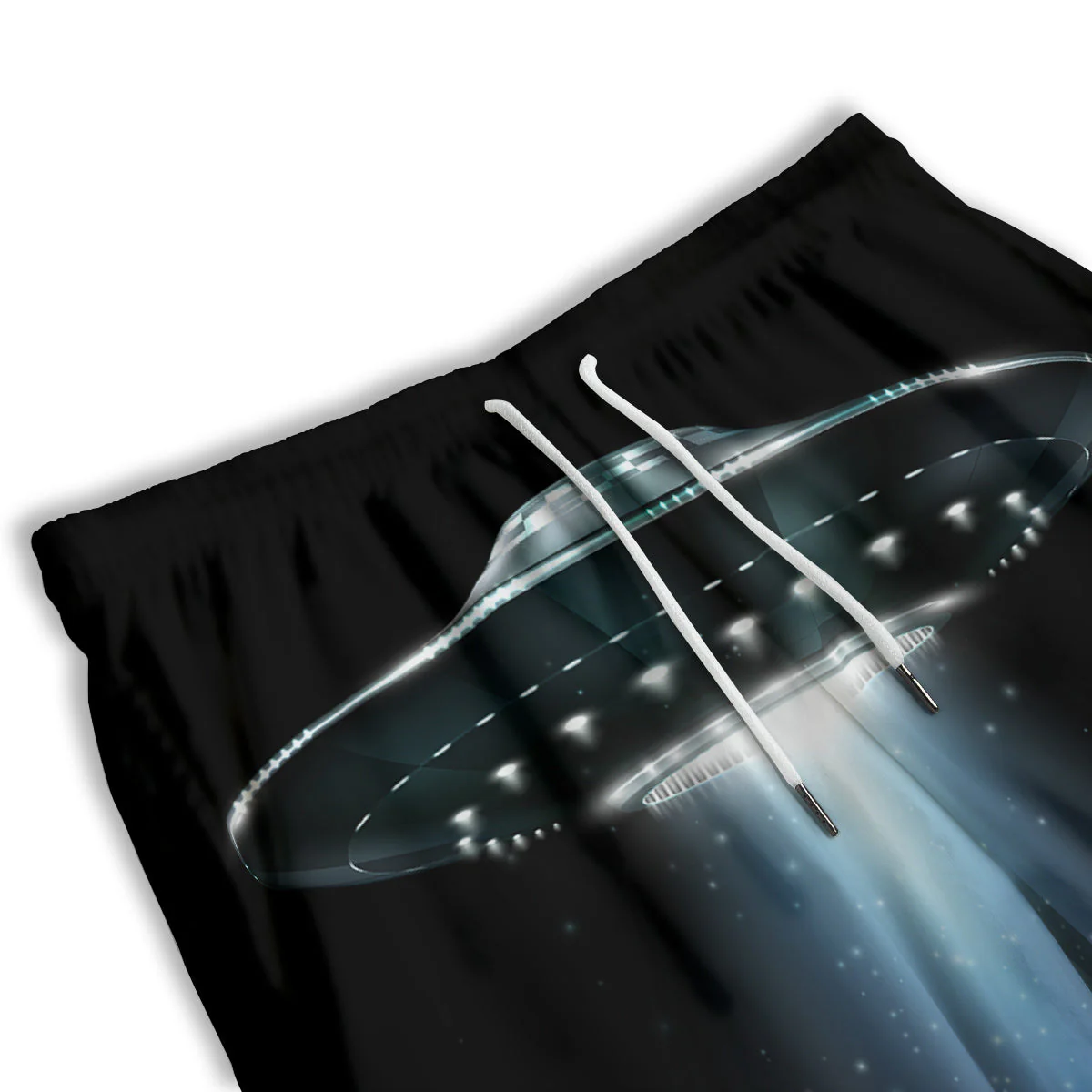 UFO Night Dark Print Men's Athletic Shorts - Image 3