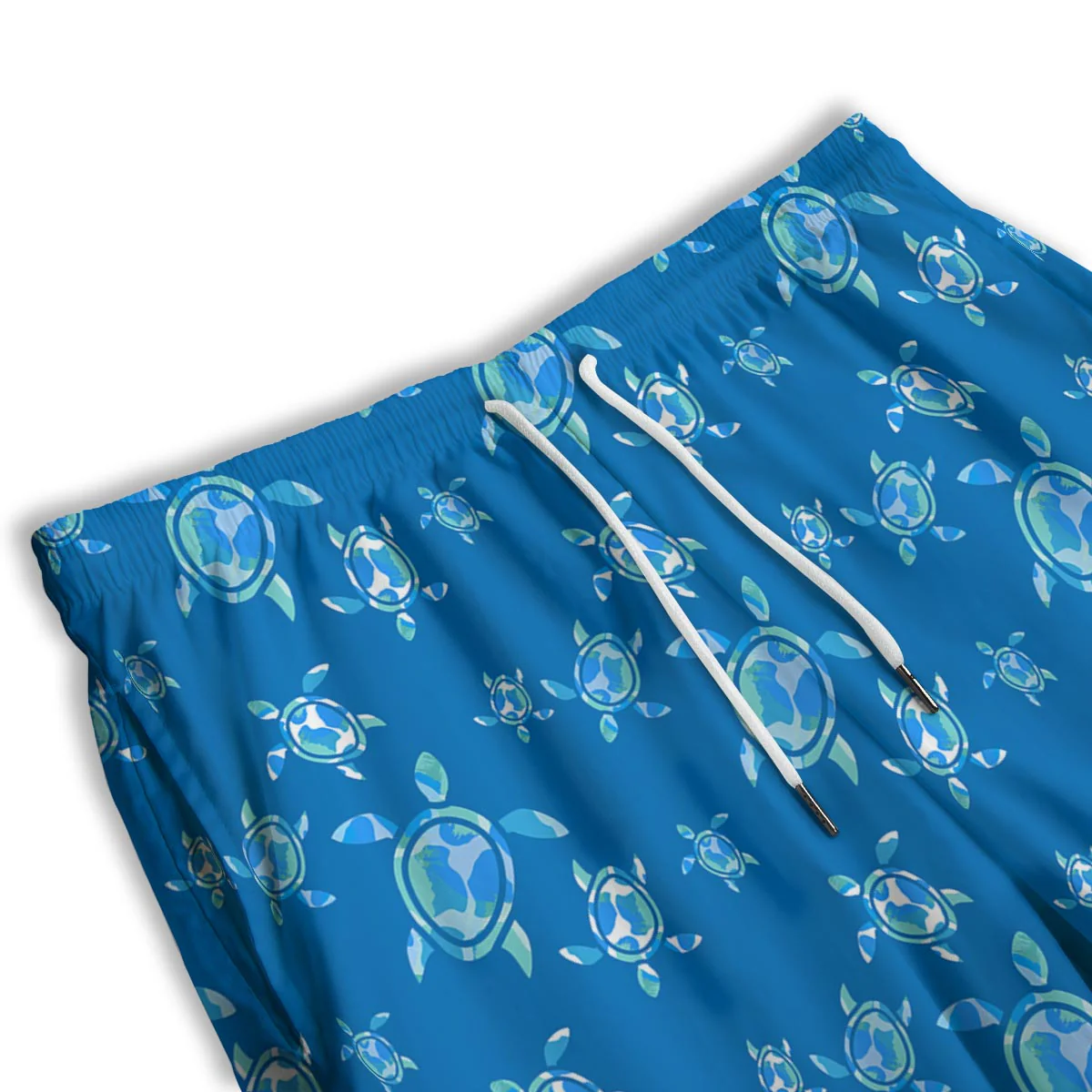 Underwater Sea Turtle Print Pattern Men's Athletic Shorts - Image 3