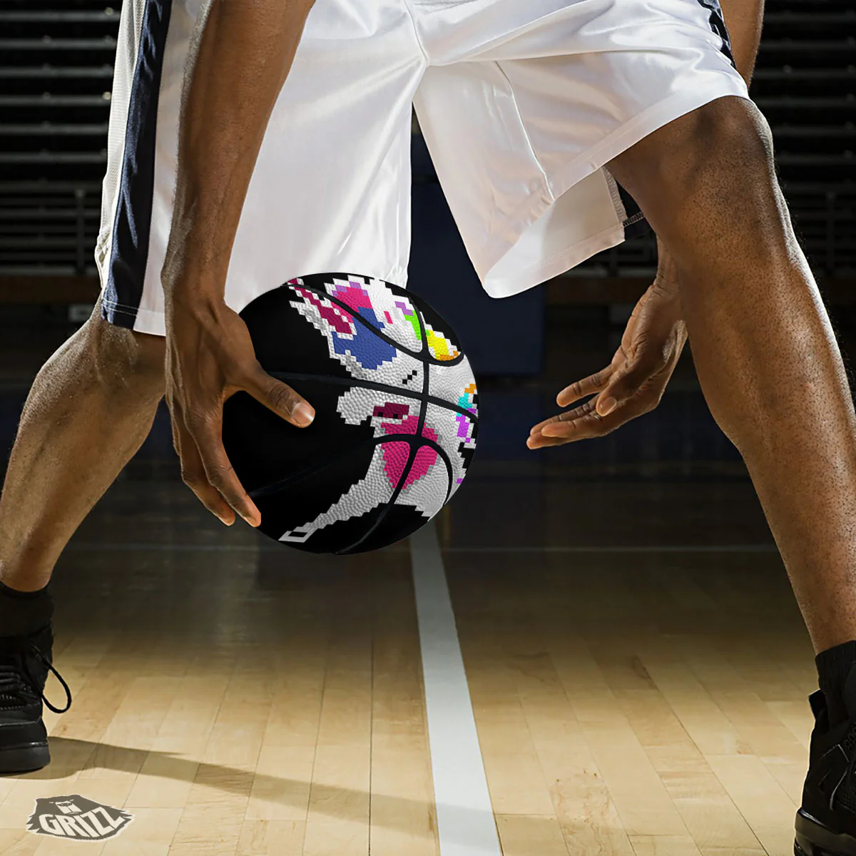 Unicorn 8-Bit Pixel Print Basketball - Image 3