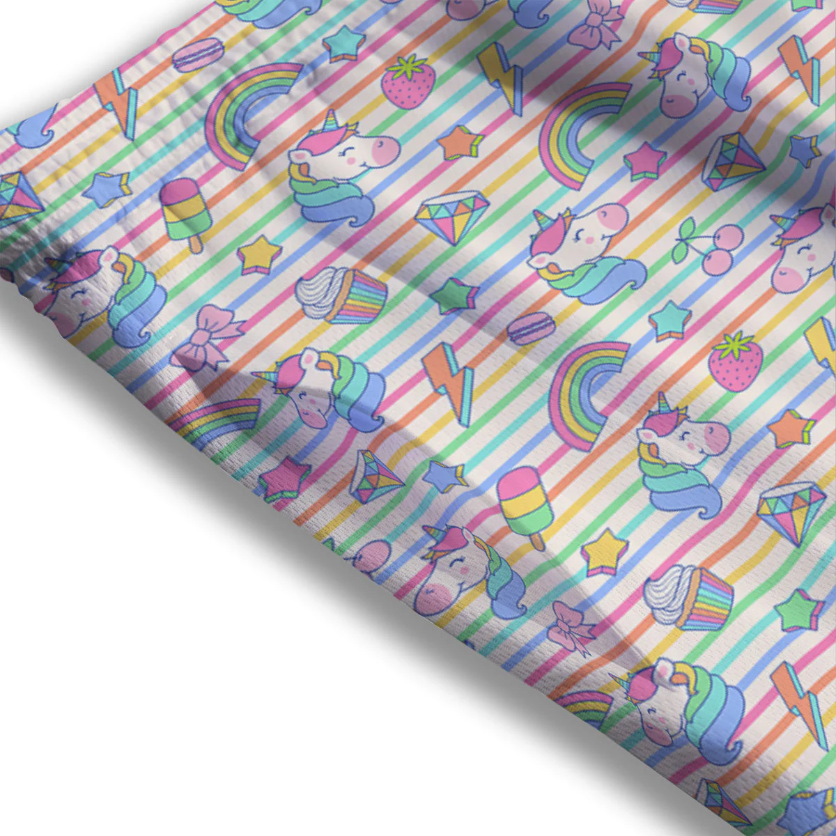 Unicorn Cute Rainbow Print Pattern Mesh Shorts - Image 3