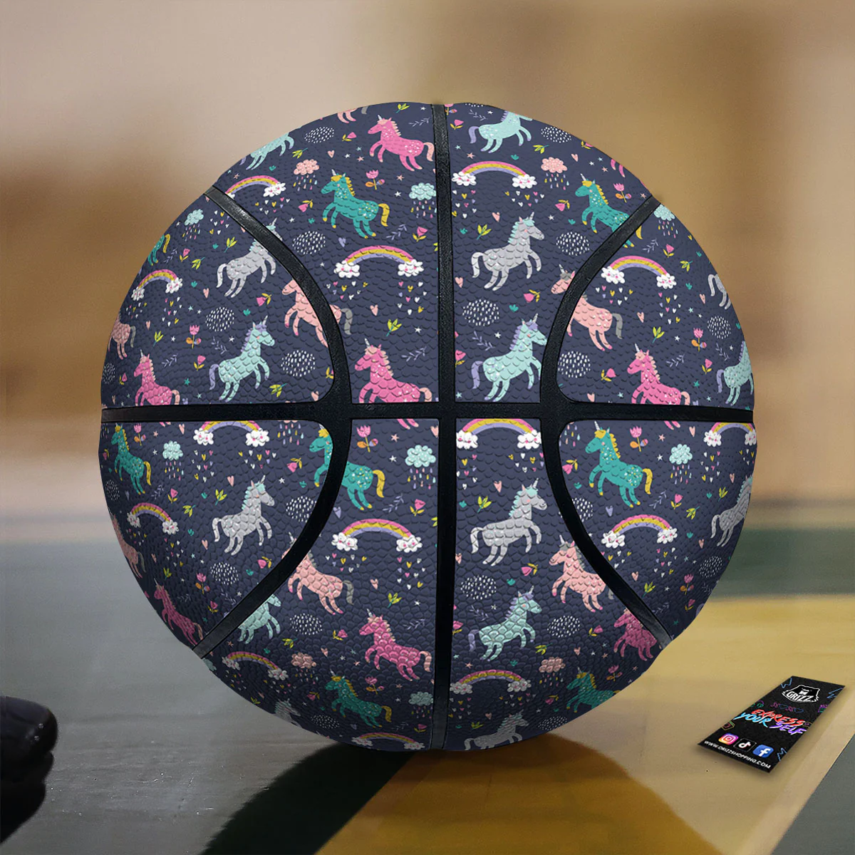 Unicorn Doodle Print Pattern Basketball