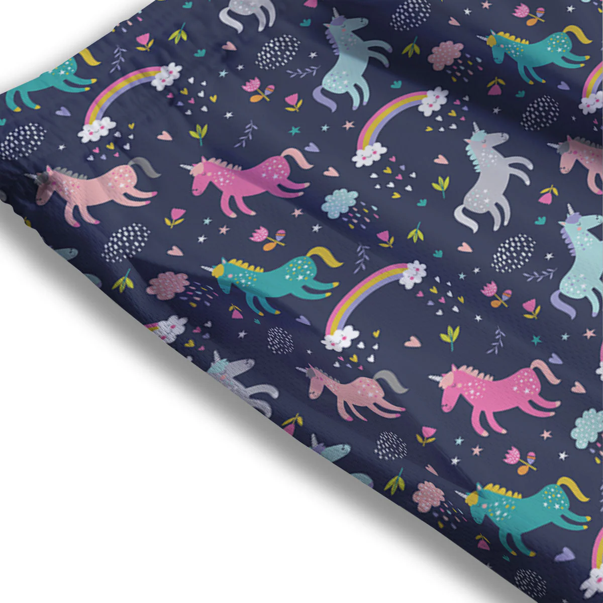 Unicorn Doodle Print Pattern Mesh Shorts - Image 3
