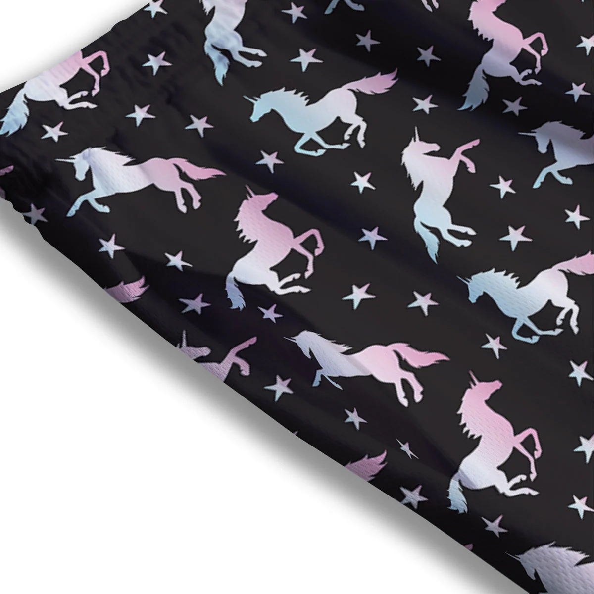 Unicorn Night Winged Print Pattern Mesh Shorts - Image 3