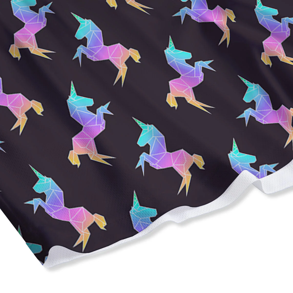 Unicorn Rainbow Origami Print Pattern Mesh Shorts - Image 4