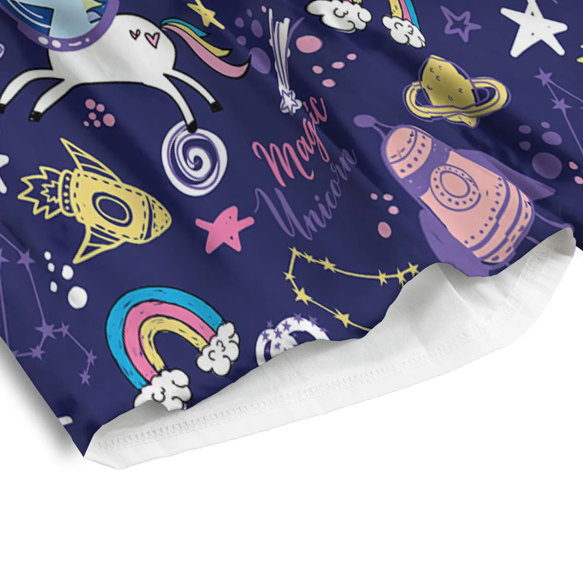 Unicorn Space Astronaut Print Pattern Men's Athletic Shorts - Image 4