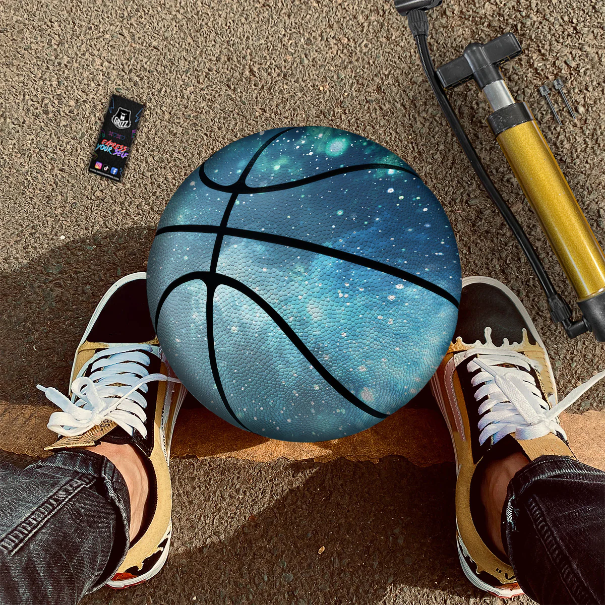 Universe Galaxy Space Blue Sky Print Basketball - Image 3