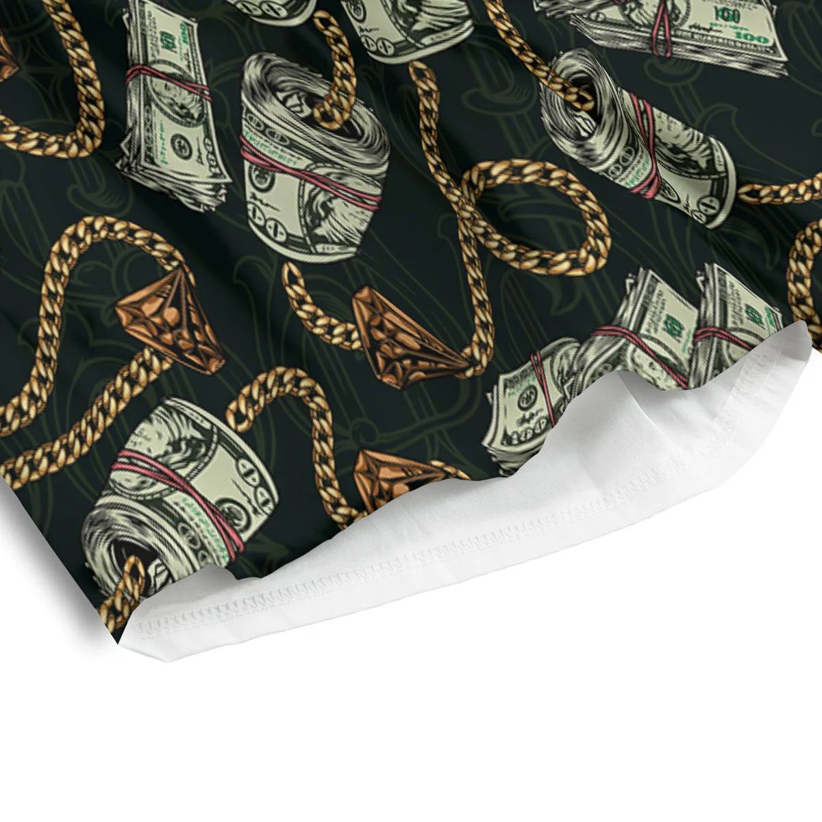 US Dollar Print Pattern Men's Athletic Shorts - Image 4