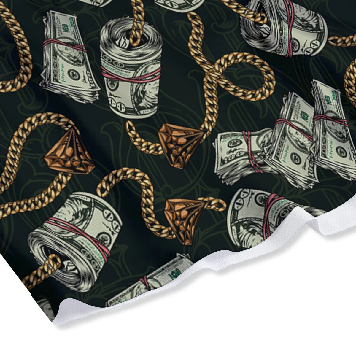 US Dollar Print Pattern Mesh Shorts - Image 4