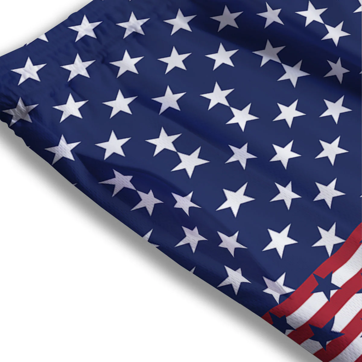 USA Blue And White Star Print Pattern Mesh Shorts - Image 3