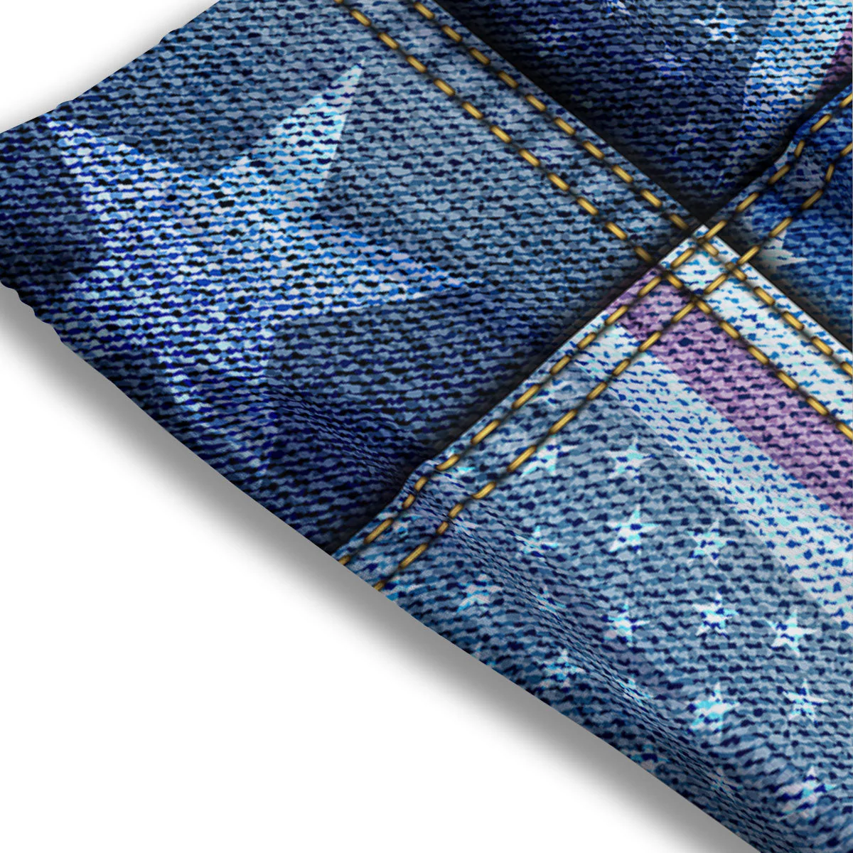 USA Denim Patchwork 4th of July Print Mesh Shorts - Image 3