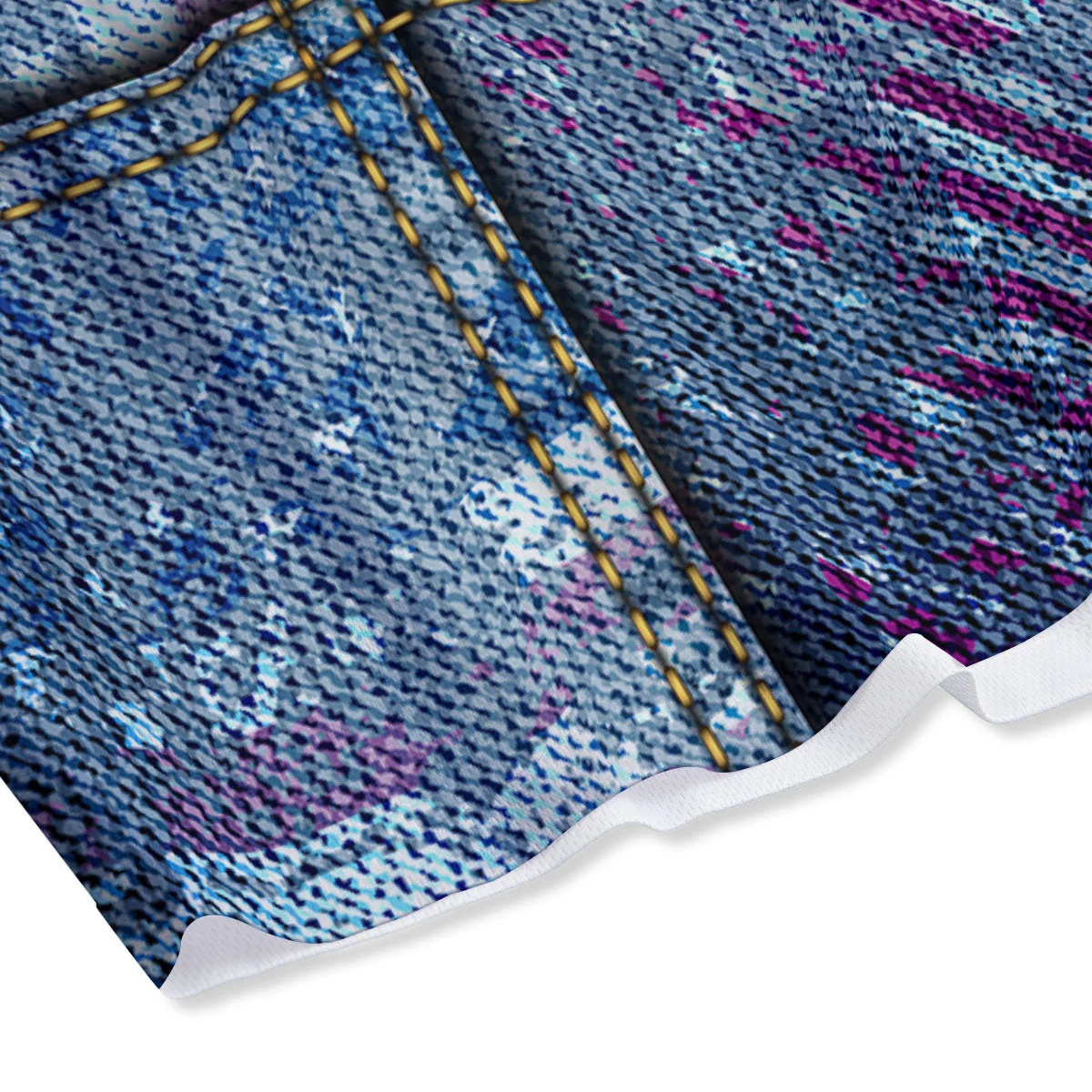 USA Denim Patchwork 4th of July Print Mesh Shorts - Image 4