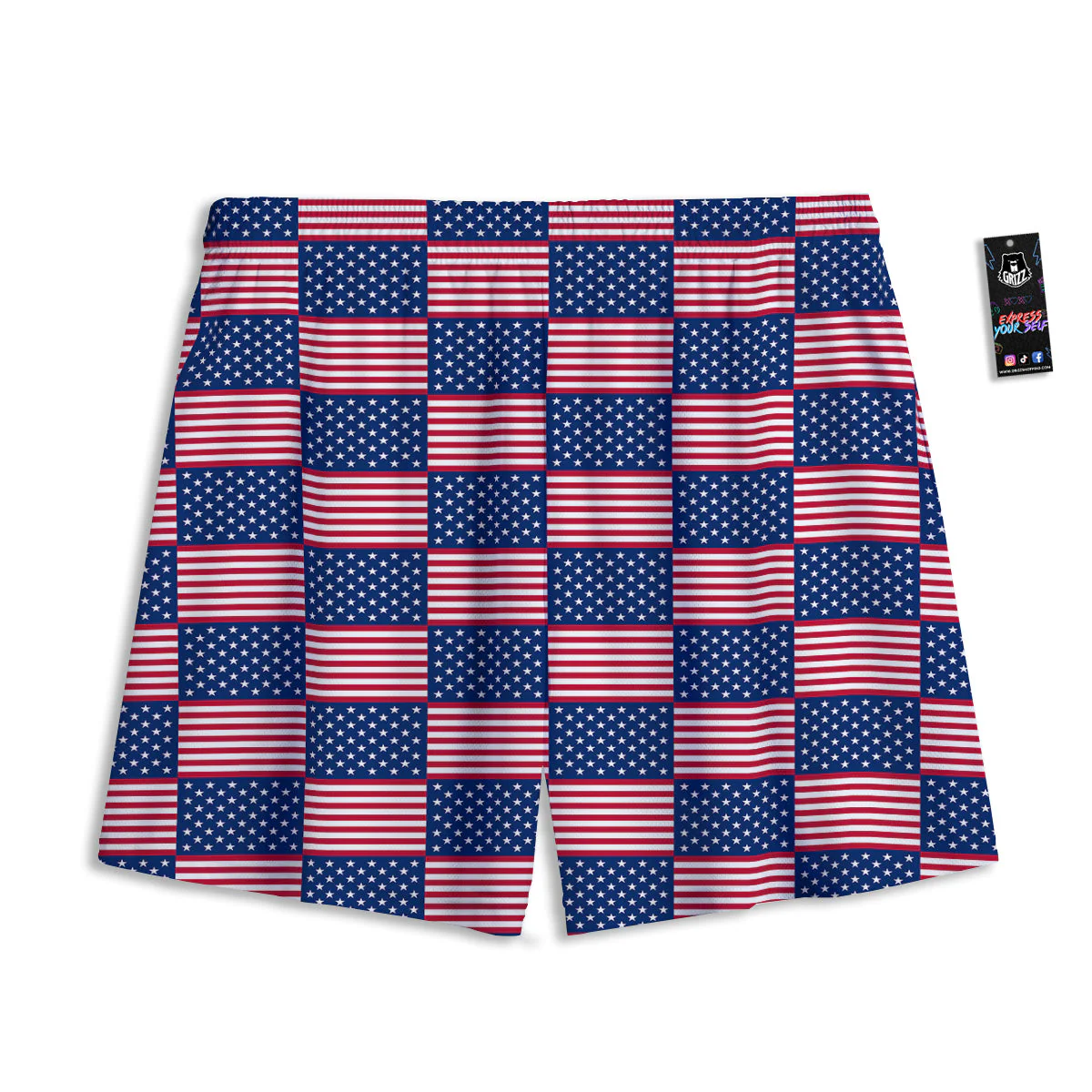 USA Flag 4th of July Print Pattern Mesh Shorts - Image 2