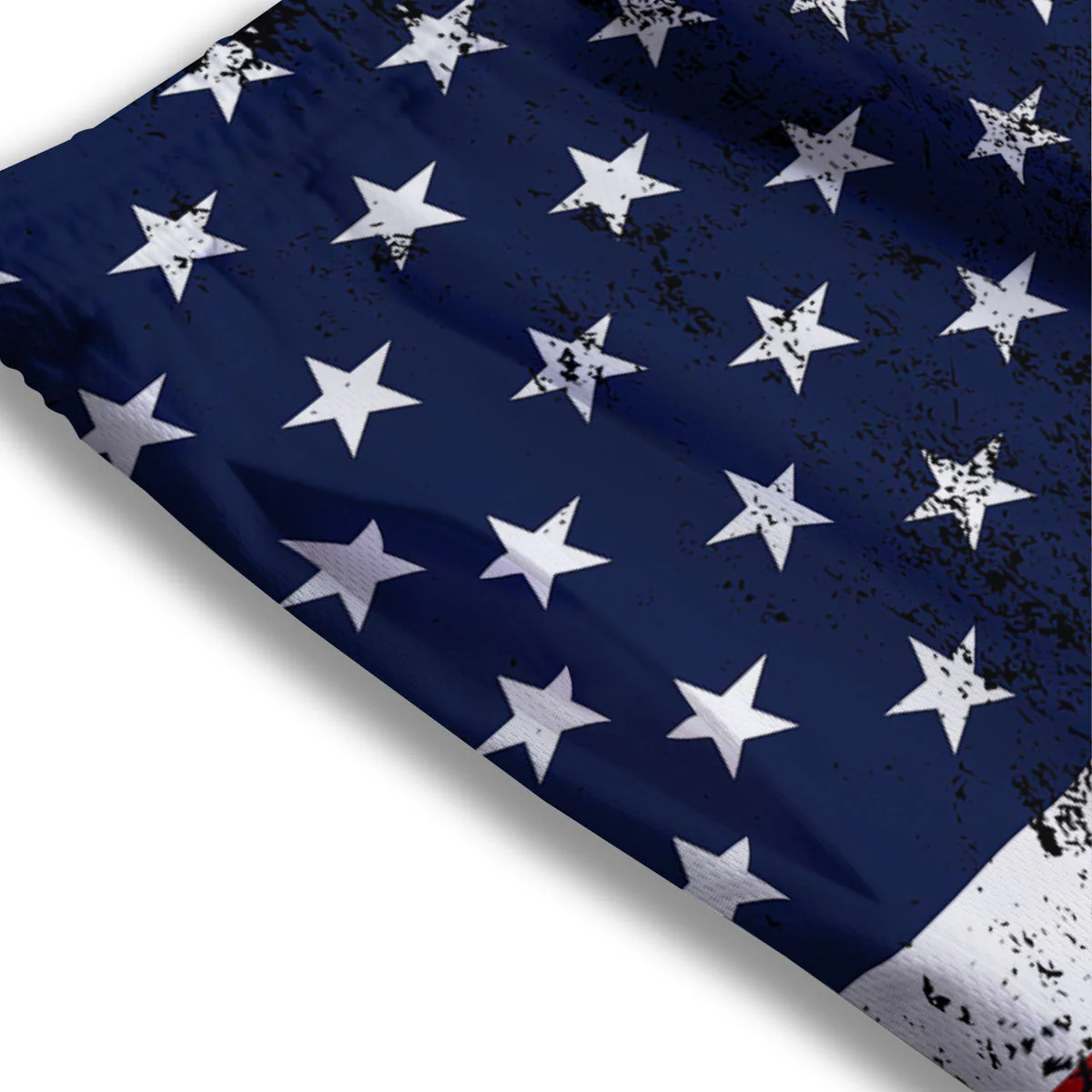 USA Flag Grunge Print Mesh Shorts - Image 3