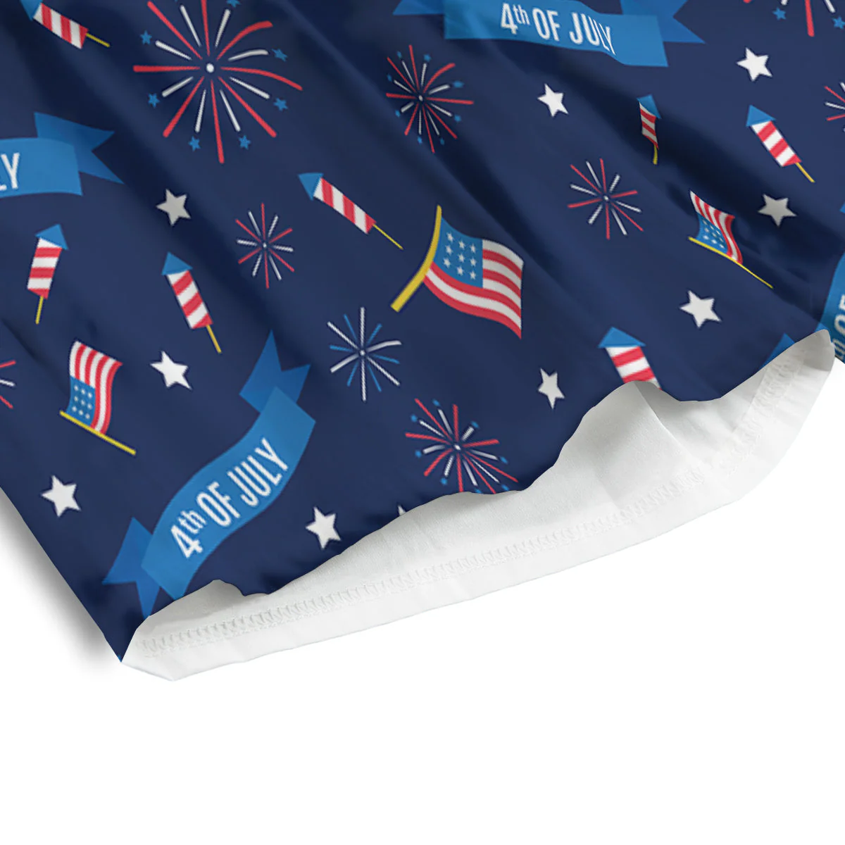 USA Star 4th of July Print Pattern Men's Athletic Shorts - Image 4