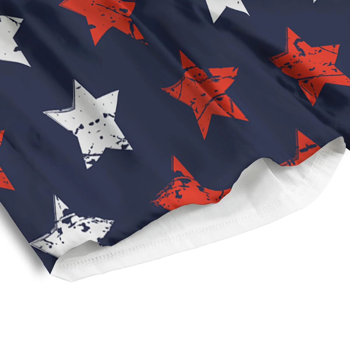 USA Star Blue And Red Print Pattern Men's Athletic Shorts - Image 4