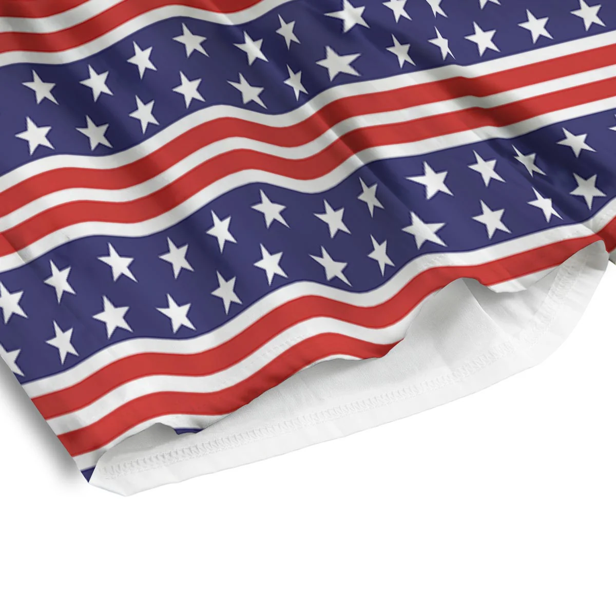 USA Star Red Striped Print Pattern Men's Athletic Shorts - Image 4
