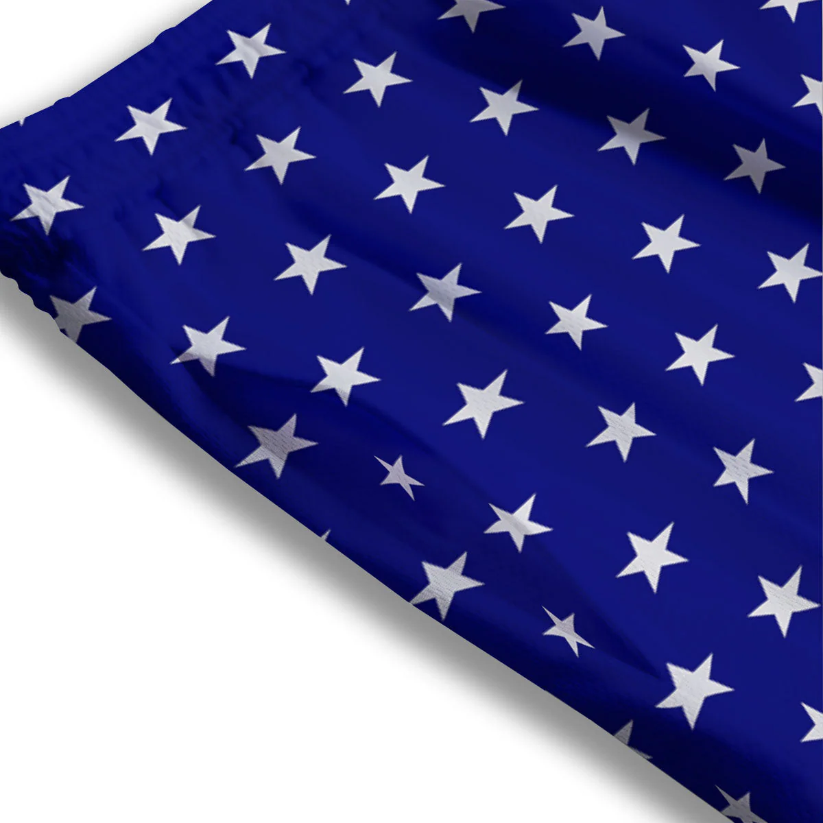 USA Star White And Blue Print Pattern Mesh Shorts - Image 3