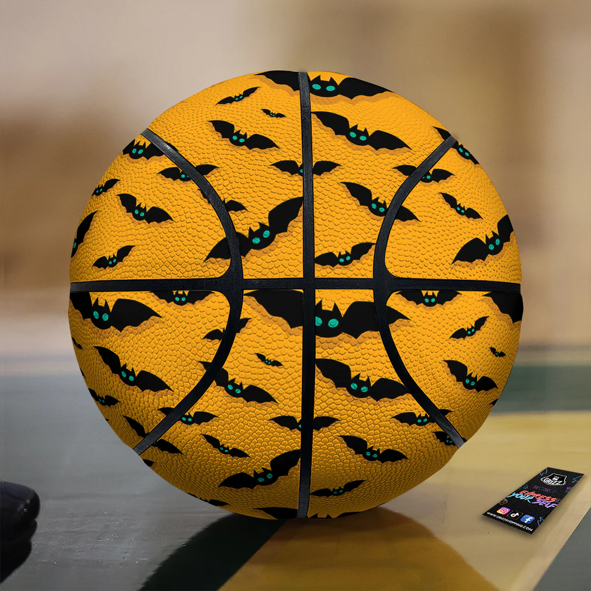 Vampire Bat Halloween Print Pattern Basketball