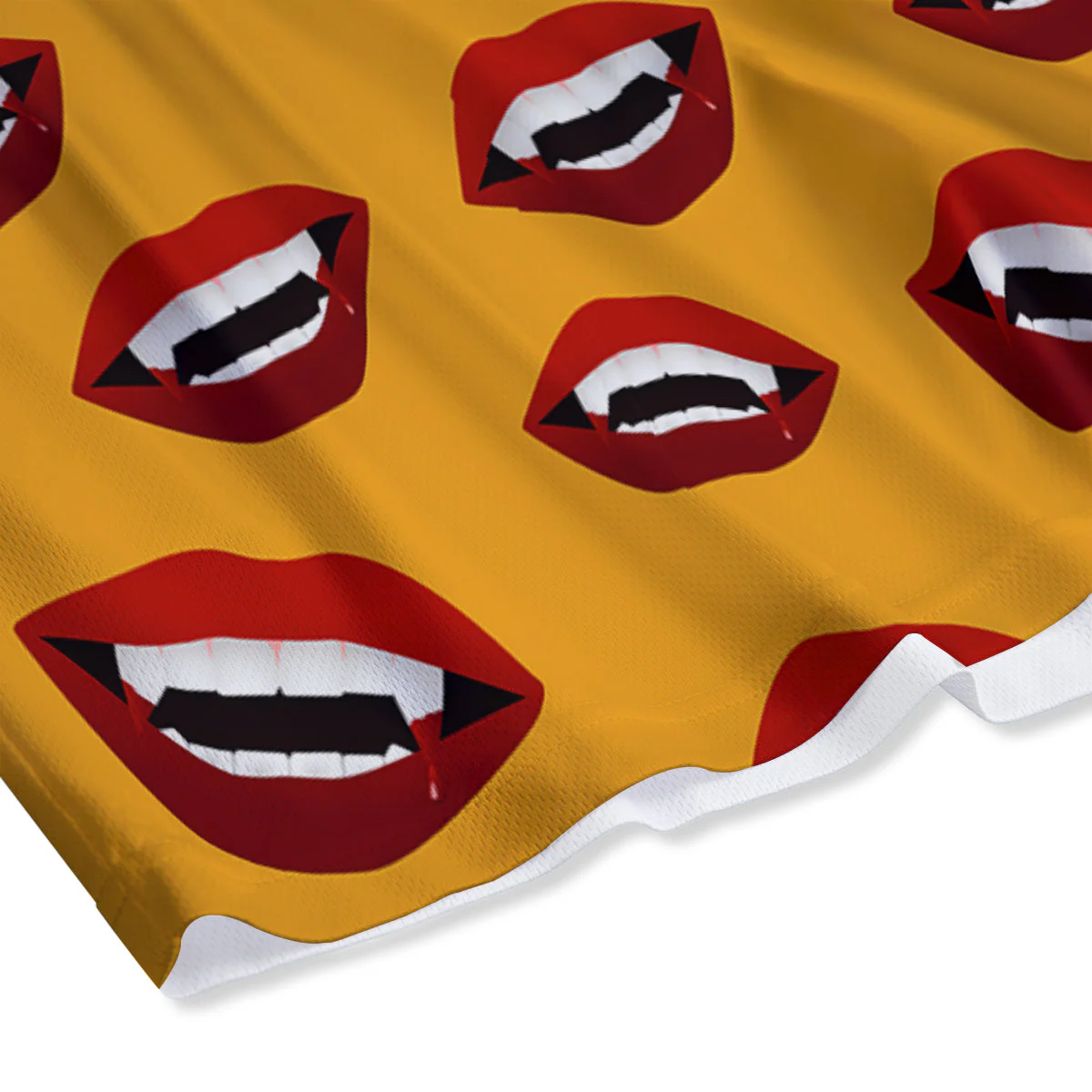 Vampire Lips Halloween Print Pattern Mesh Shorts - Image 4