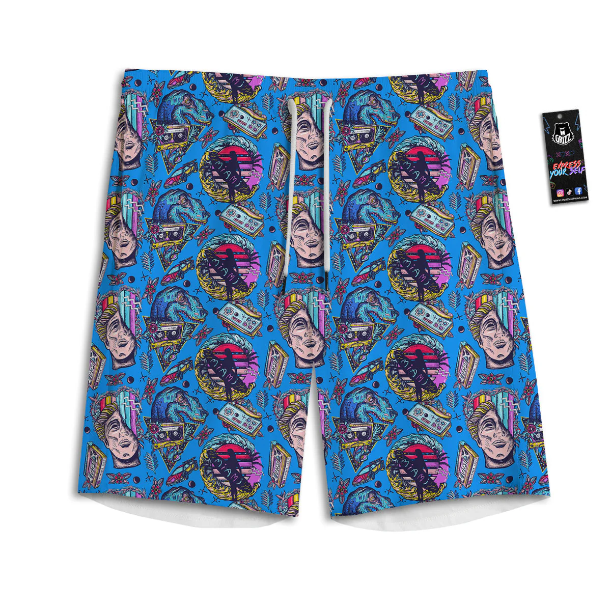 Vaporwave Art Cyberpunk Print Pattern Men's Athletic Shorts